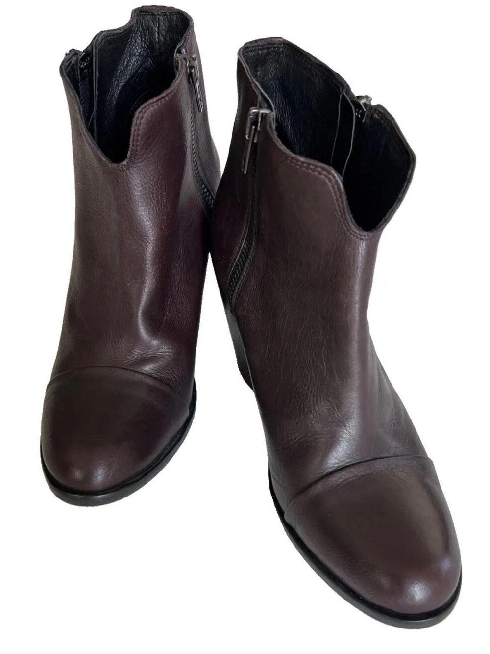 EUC Boemos Women Chestnut Italian Leather Ankle Boots Bootie Size 7 US 38 EUR